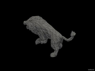 Golden Guardian Lion - Voronoi Style - Spider Web - LowPoly - Perfect Design - Easy Print - Decor