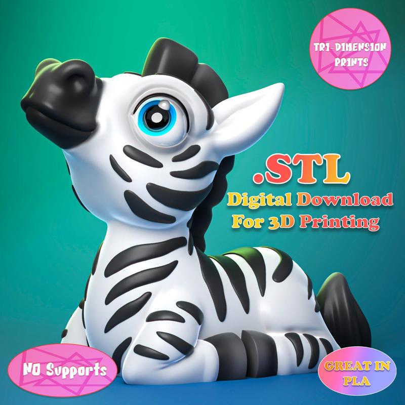 CUTE ZEBRA  (NO SUPPORTS)