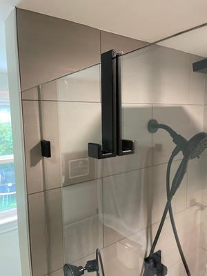 Towel hook for 3/8 shower glass