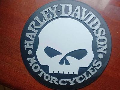 Harley Davidson Skull Plaque