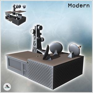 Telecommunication building with dish and antenna tower (20) - Cold Era Modern Warfare Conflict World War 3 RPG  Post-apo WW3 WWIII