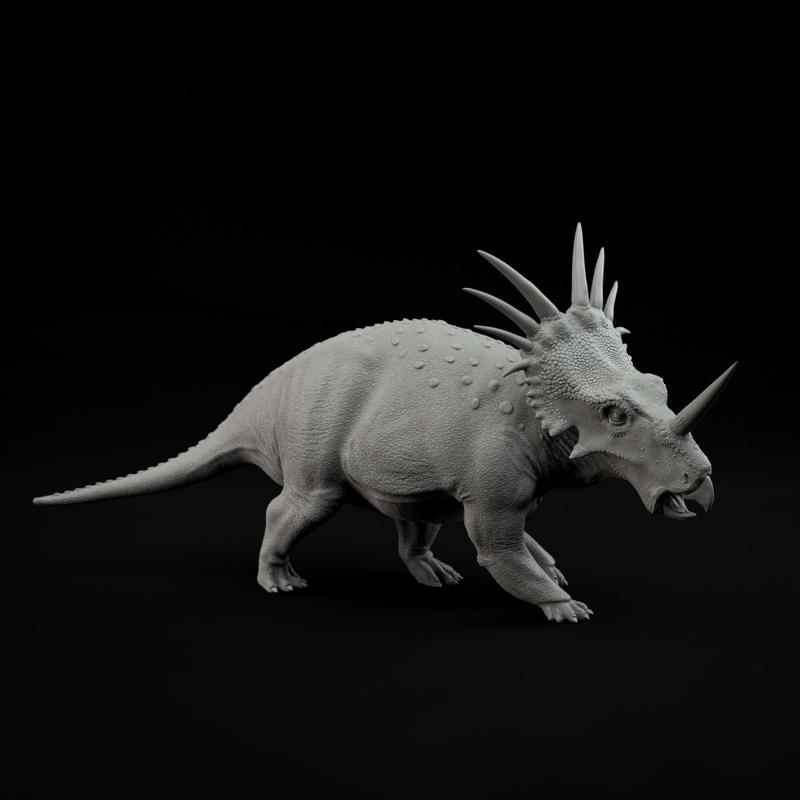 Styracosaurus walking 1-35 scale pre-supported dinosaur