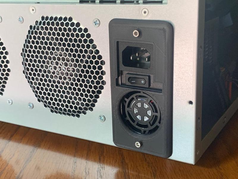 The AUDHEID K7, 8-bay NAS PSU Mounting Bracket