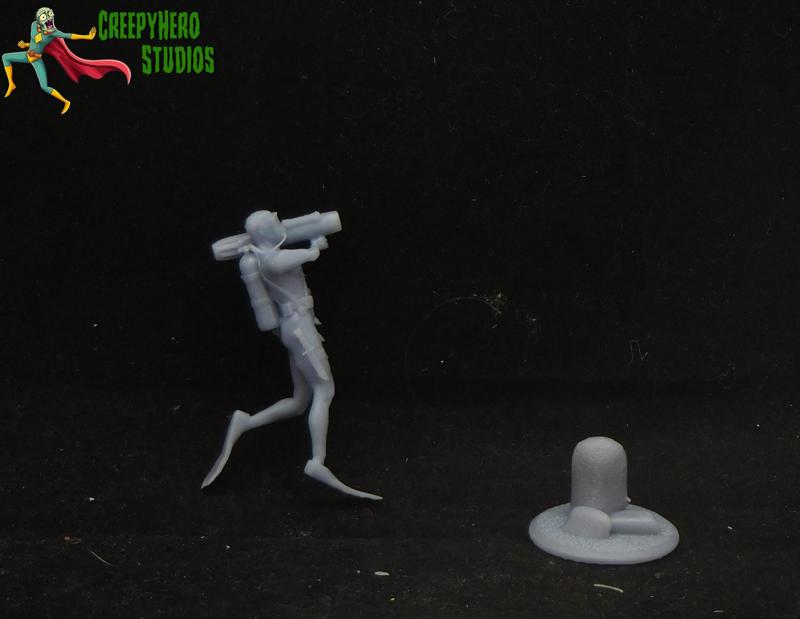 Near Future Scuba Diver with Torpedo Launcher