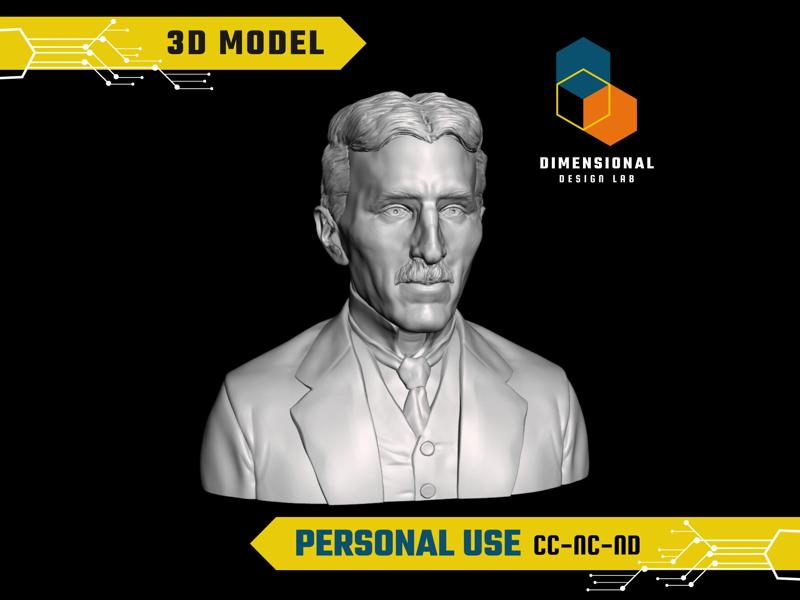 Nikola Tesla - High-Quality STL File for 3D Printing (PERSONAL USE)