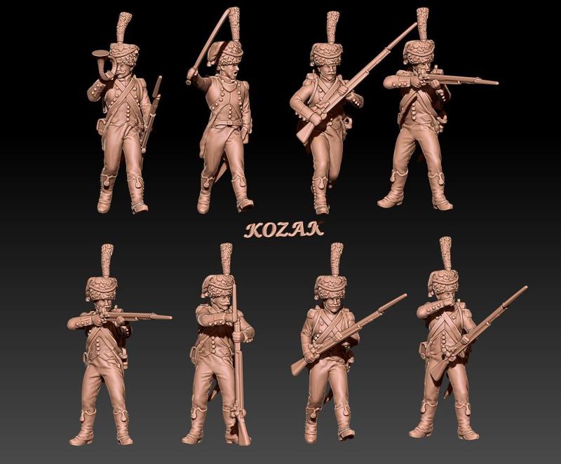 Napoleonic french voltigeurs with kolpacks set 2