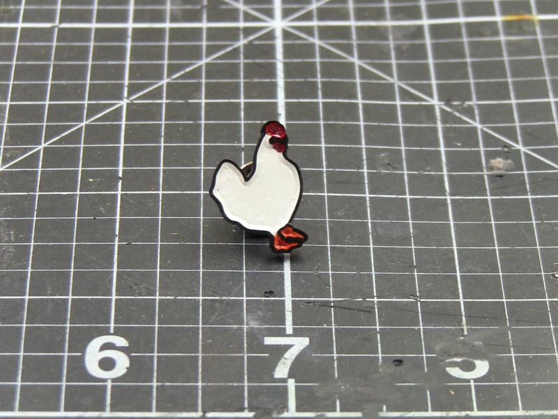 Chicken enamel pin