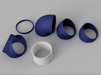 Racing track building parts for cardboard spools