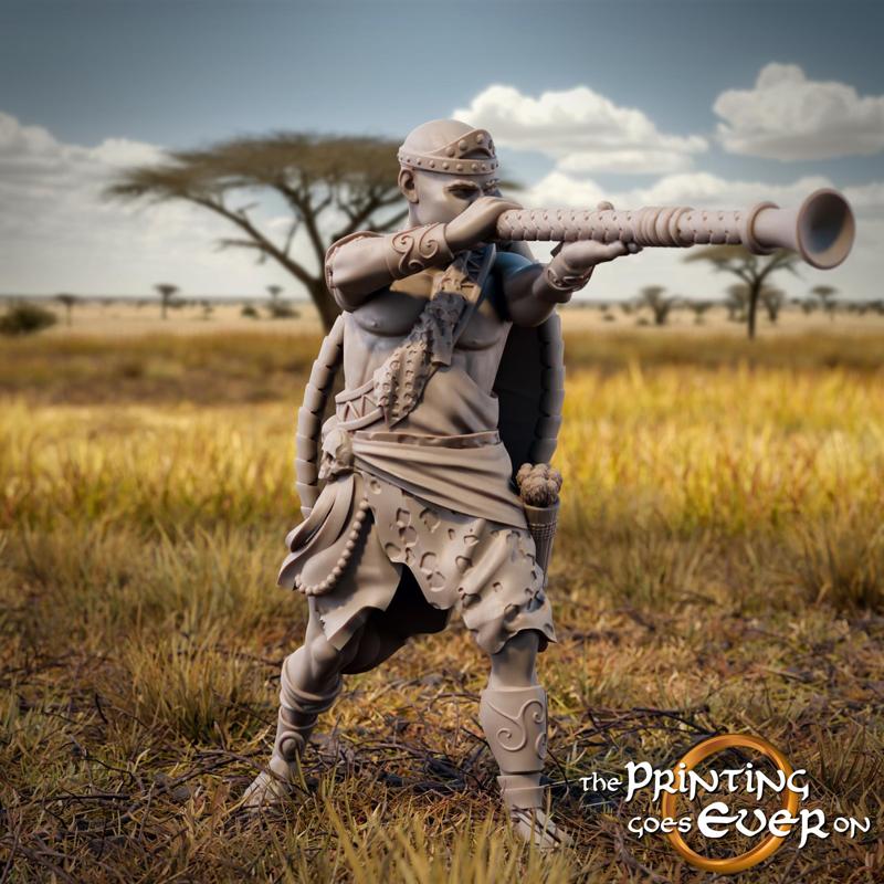 Tribal Warrior - Model E - Presupported