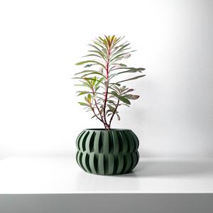 The Povan Planter Pot with Drainage | Tray & Stand Included | Modern and Unique Home Decor for Plants and Succulents  | STL File