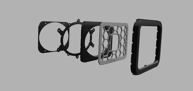 Apache 1800 single polk db462 4x6 speaker grill and trim