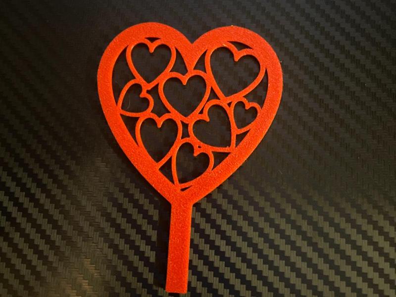 heart cake topper
