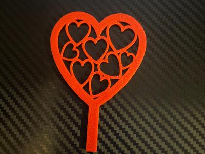 heart cake topper