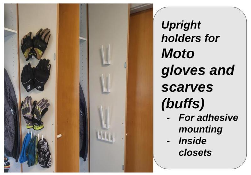 Holder for Motorcycle gloves and neck warmer / buffs