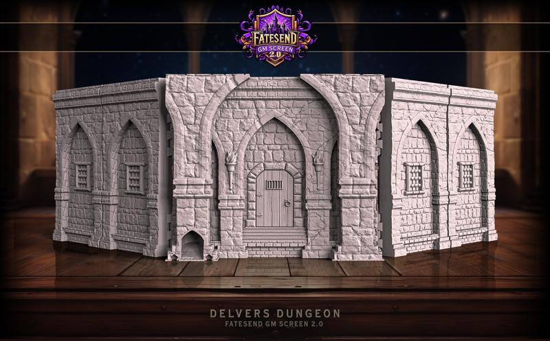 Delver's Dungeon GM Screen - Panel set + accessories!