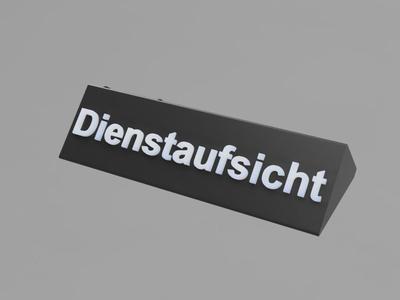 Tisch-Aufsteller "Dienstaufsicht" mit QR-Code Fach