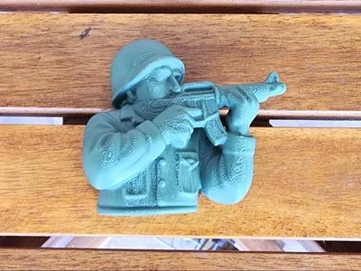 Green Toy Soldier Assault Rifle Fridge Magnet