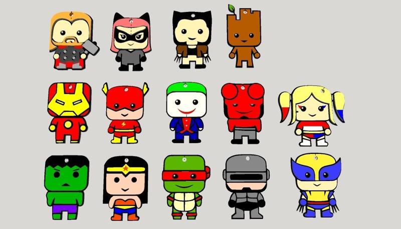 Key rings superheroes dc comic book marvel