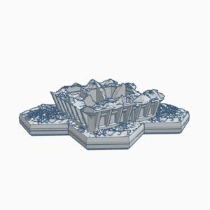 Sci-Fi Destroyed Building 27, 28, 29 with Hex Base SFDHB027 SFDHB028 SFDHB029