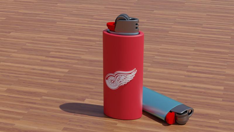 Detroit Red Wings Bic Lighter Case