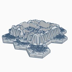 Sci-Fi Destroyed Building 17 with Hex Base SFDHB017