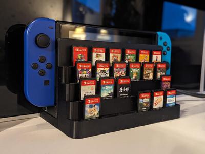 Cartridge display stand for Nintendo Switch dock