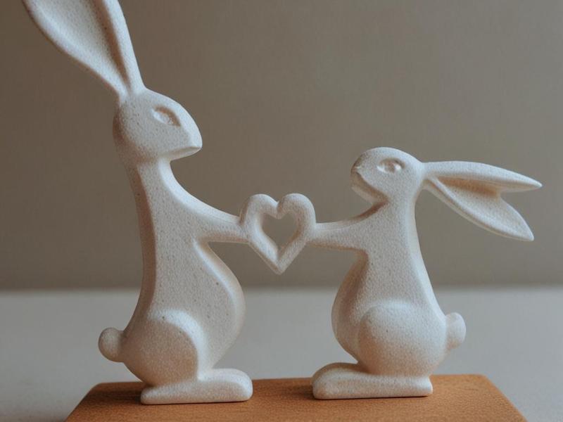 Minimalist Bunny Heart - Paint Your Own