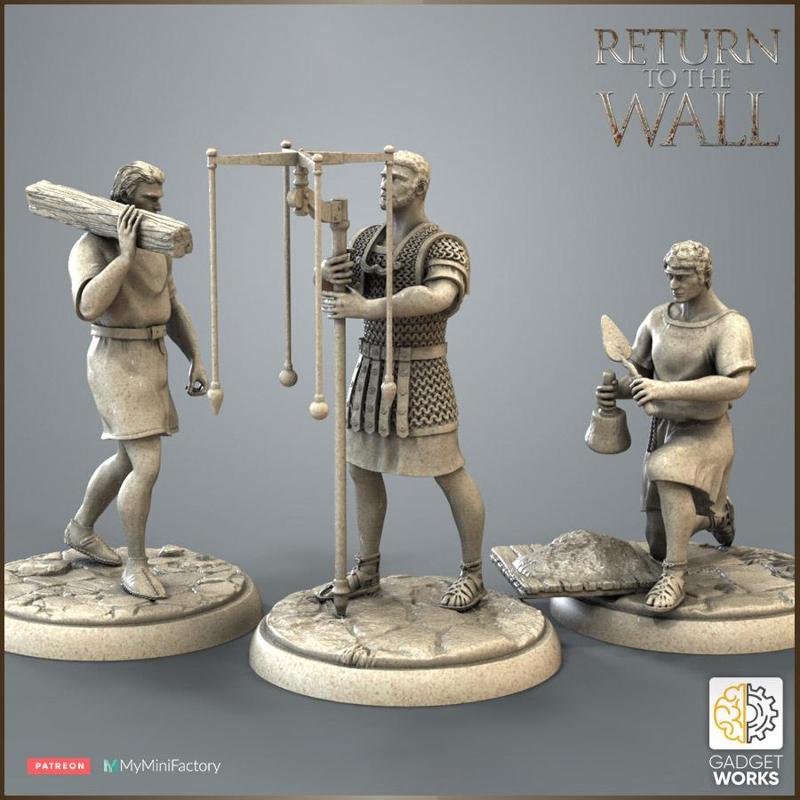 Roman construction workers and surveyor