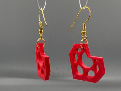 Voronoi Heart Earrings