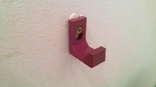 [Customizable] Basic wall mounted hook with screw keyholes