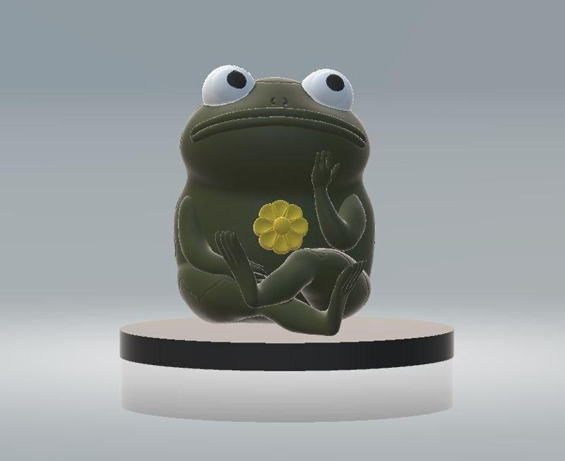 Flower Holding Frog  3D printable model