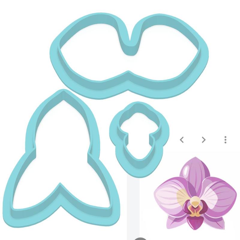 3Pcs Moth Orchid Cookie Cutter STL