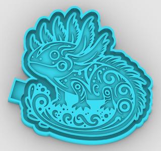 Textured Axolotl 181637 - freshie mold - STL for silicone mold
