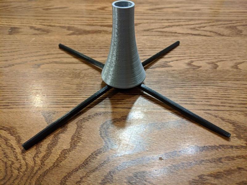 Clarinet stand (2-piece, self-contained, print-in-place)