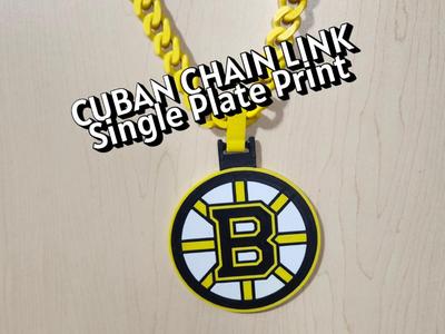 Boston Bruins BIG pendant on Cuban link chain 