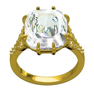 Cushion Cut Stone Vintage Solitaire Engagement Ring