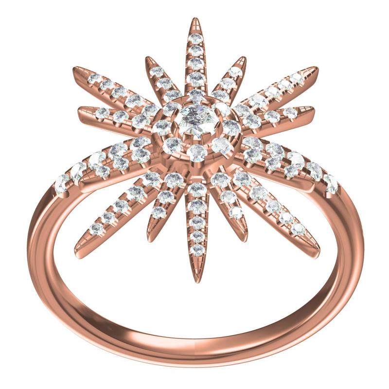 Antique Micro Prong Set Star Ring