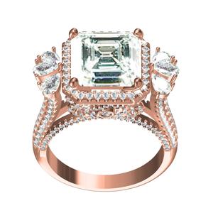 Unique Octagon Stone Diamond Halo Cocktail Ring