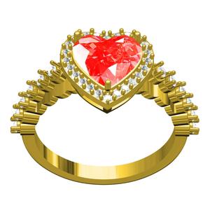 Heart Cut Diamond Halo Wedding Ring