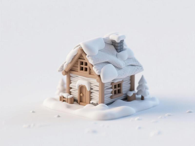 Winter Snow House Print-in-Place Suitable for a1mini