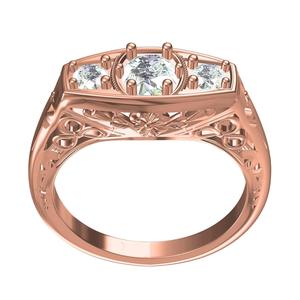 Three Stone Art Deco Ring