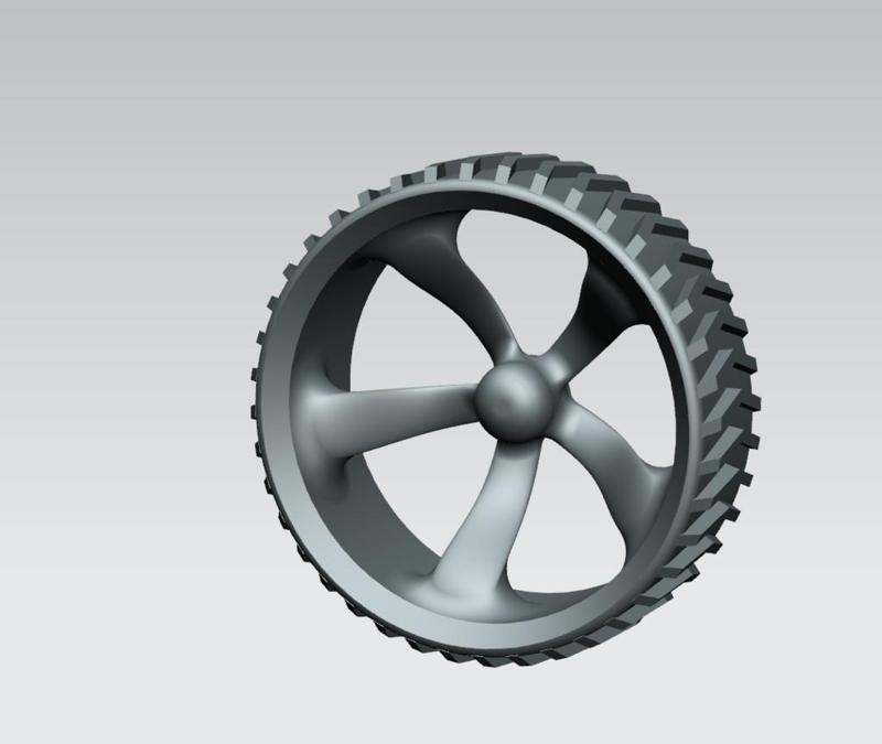 Car Wheel 5 Rib 120mm 3x3mm Rev 1.1