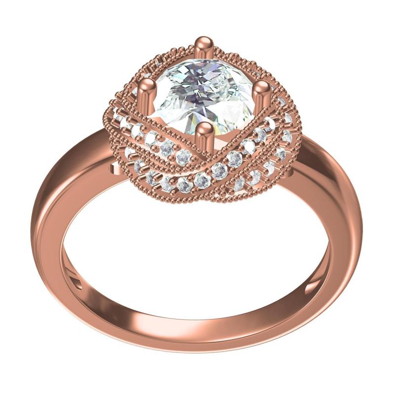 Unique Infinity Diamond Halo Engagement Ring