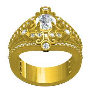 Round Cut Diamond Bezel Set Wedding Bridal Ring Set