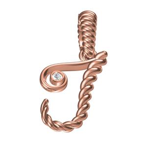 J Alphabet Roped Pendant