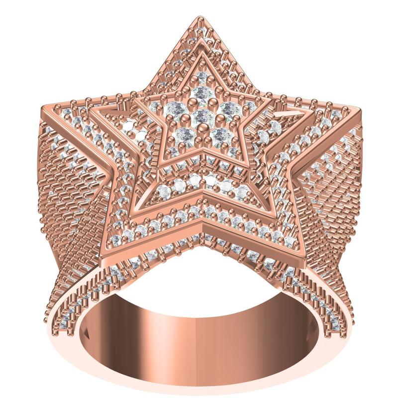 Triple Star Full Diamond Ring