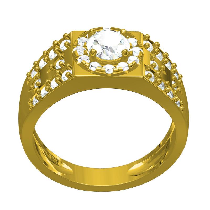Mens Diamond Moissanite Halo Ring