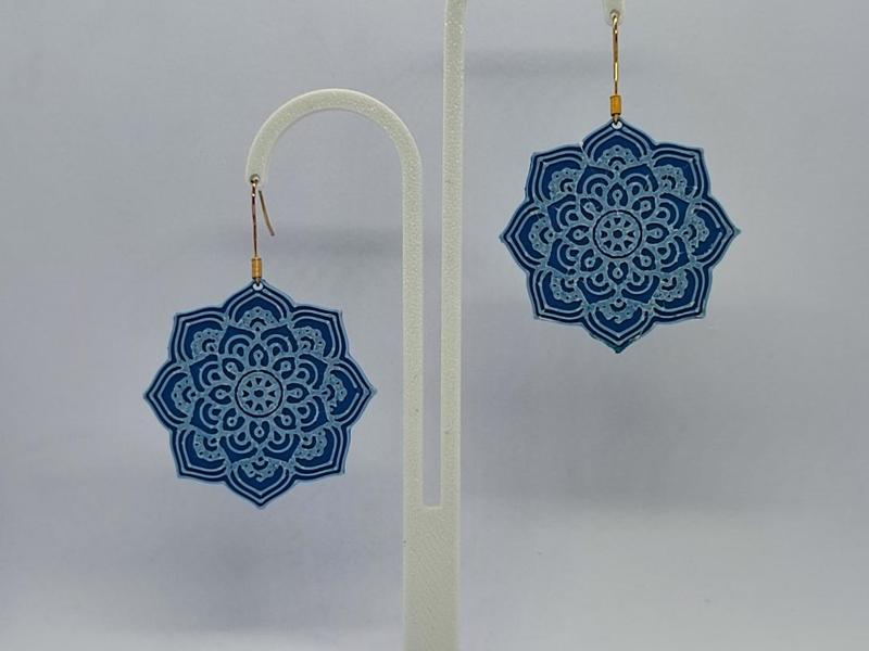 Blue Mandala Earrings