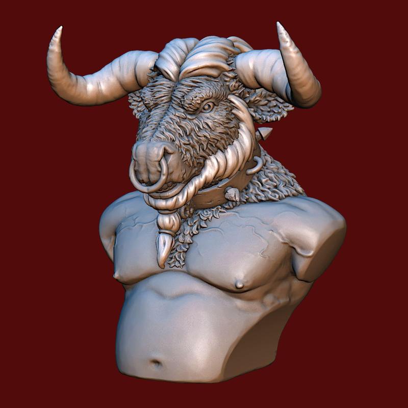 Minotaur Bust Statue