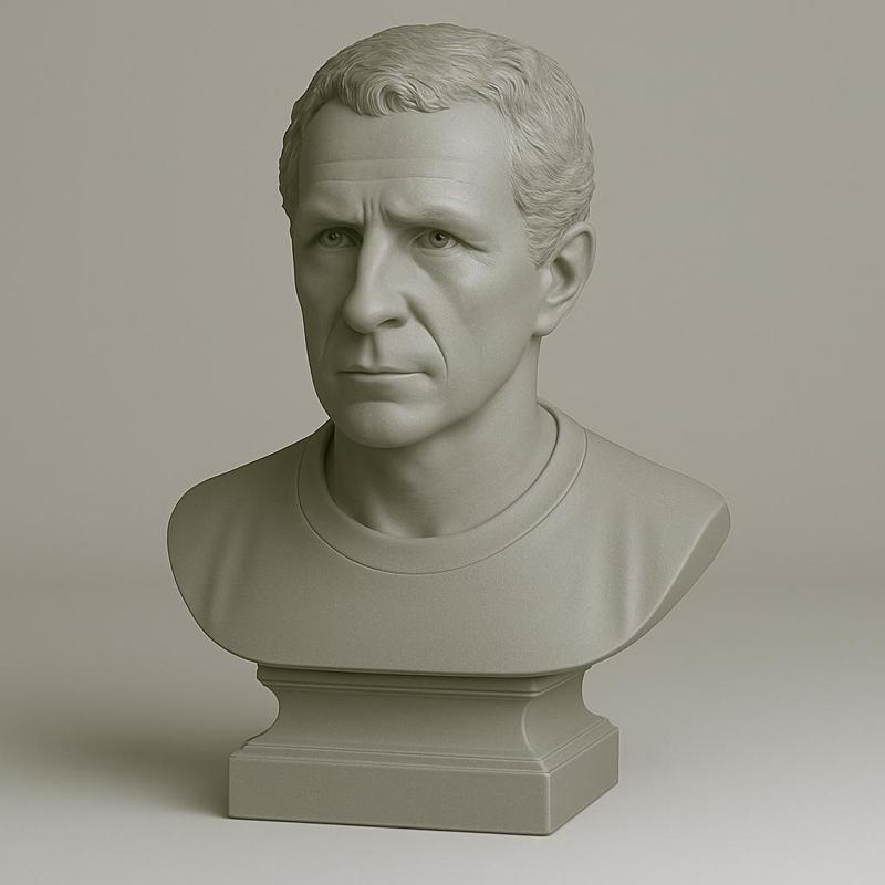 Bust of Franco Baresi - Eternal captain of AC Milan and legend of Italian soccer